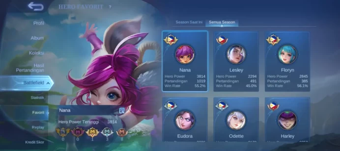 #ML.1021 Instant Delivery lvl 89 Hero 108 skin 169 android+ios+PC guaranteed+reliable+friendly price