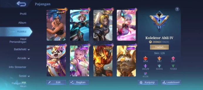 #ML.1023 Instant Delivery lvl 55 Hero 86 skin 126 android+ios+PC guaranteed+reliable+friendly price