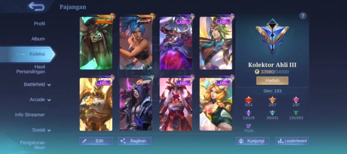 #ML.1024 Instant Delivery lvl 74 Hero 127 skin 193 android+ios+PC guaranteed+reliable+friendly price