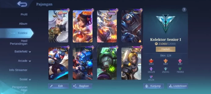 #ML.1025 Instant Delivery lvl 78 Hero 88 skin 124 android+ios+PC guaranteed+reliable+friendly price