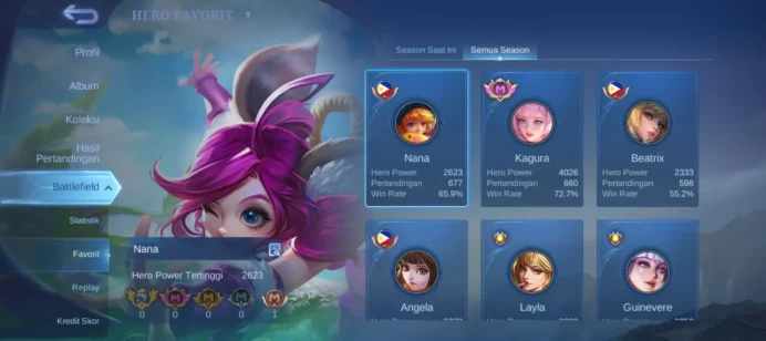 #ML.1025 Instant Delivery lvl 78 Hero 88 skin 124 android+ios+PC guaranteed+reliable+friendly price