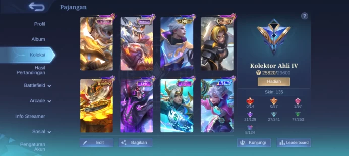 #ML.1026 Instant Delivery lvl 58 Hero 83 skin 135 android+ios+PC guaranteed+reliable+friendly price