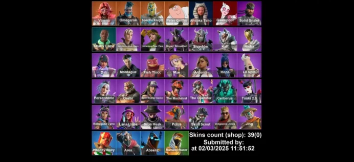 [PC/PS4-5/XBOX] 39 Skins |Jing | Polus | Absenz| Ares| Mae| Antonia |Hope |Cerberus |Dali | Montague | Perse Phone |STW |Best Main |Full Access