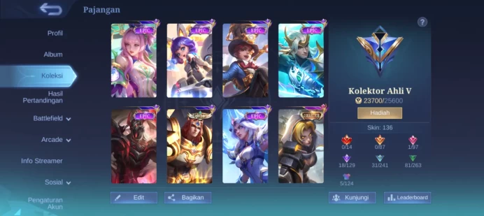 #ML.1028 Instant Delivery lvl 64 Hero 98 skin 136 android+ios+PC guaranteed+reliable+friendly price