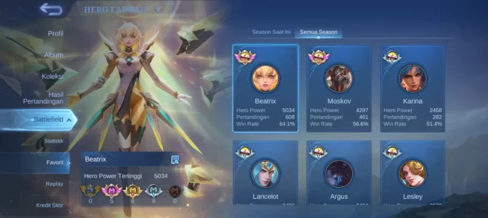 #ML.1032 Instant Delivery lvl 56 Hero 101 skin 187 android+ios+PC guaranteed+reliable+friendly price