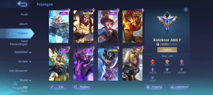 #ML.1033 Instant Delivery lvl 72 Hero 89 skin 144 android+ios+PC guaranteed+reliable+friendly price
