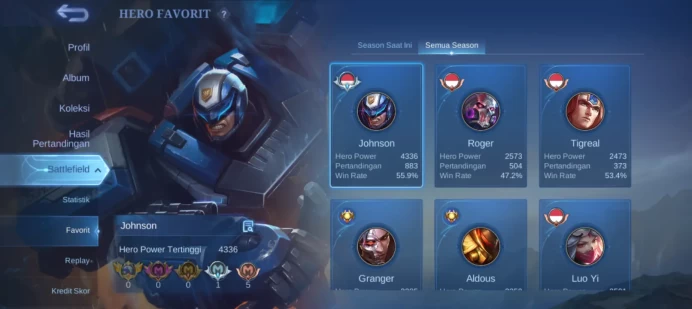 #ML.1033 Instant Delivery lvl 72 Hero 89 skin 144 android+ios+PC guaranteed+reliable+friendly price