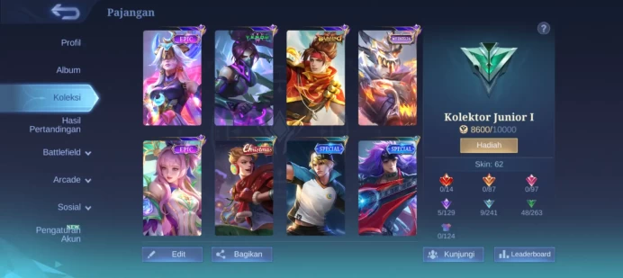 #ML.1036 Instant Delivery lvl 37 Hero 52 skin 62 android+ios+PC guaranteed+reliable+friendly price