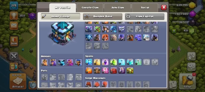Th 13 / LeveL 119 / Gems 431 / Heroes (33 33 42 20 9) / CN 1000 / code 378