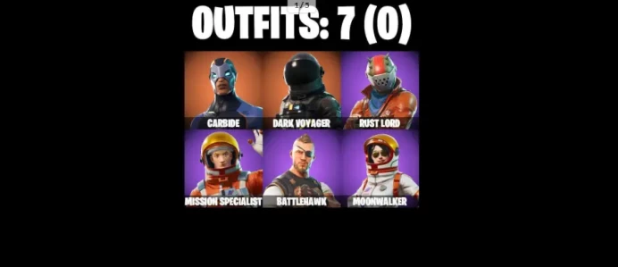 7 SKINS 40 COSMETICS TAKE THE L  RUST BUCKET  MISSION SPECIALIST  DARK VOYAGER  CAN PLAY ON PSN  XBOXPC  NINTENDO  MOBILE