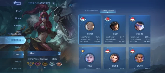 #ML.1040 Instant Delivery lvl 56 Hero 100 skin 130 android+ios+PC guaranteed+reliable+friendly price