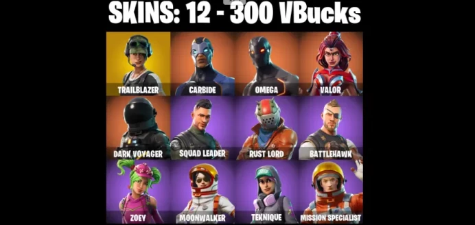 12 Skins PC/PSN/XBOX Take The L Trailblazer Dark Voyager Omega Valor Carbide Rust Lord