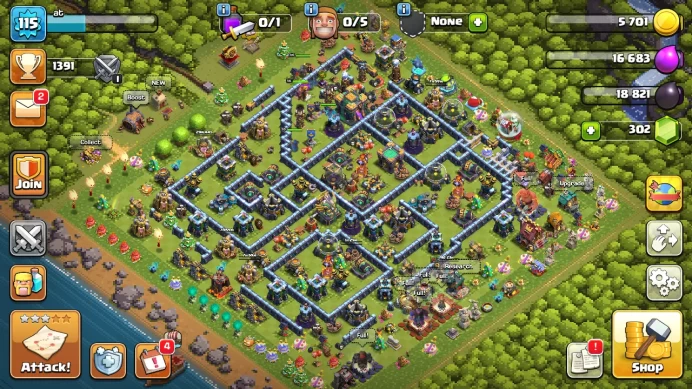 TH14| LVL115| Heroes(K73 Q80 M43 W55 R30) | 483War Stars| 5Skins| Free CN| C121