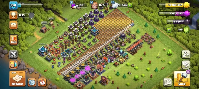Th 13 / LeveL 134 / Gems 145 / Heroes (38 47 40 14 6) / CN 500 / code 385