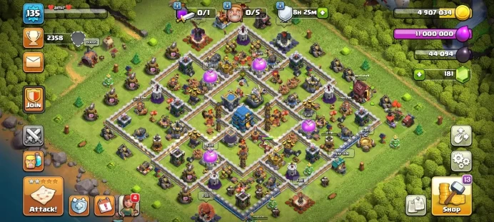 Th 12 / LeveL 135 / Gems 181 / Heroes (43 57 30 27) / CN 1000 / code 386