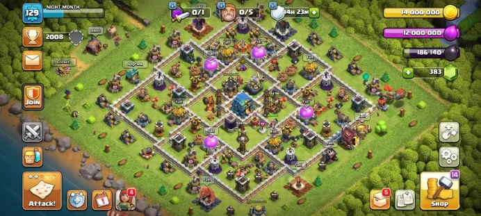 Th 12 / LeveL 129 / Gems 383 / Heroes (46 48 20 20) / CN 1000 / code 388