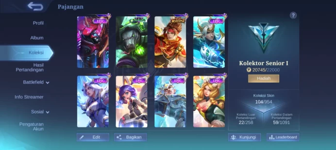 #ML.1046 Instant Delivery lvl 64 Hero 93 skin 104 android+ios+PC guaranteed+reliable+friendly price