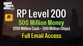 【PS5 , RP 200】【500 Million total assets = 200 Million Pure Cash +300mil Casino】【Level 200】【Full Access】【Rank 200】-c1