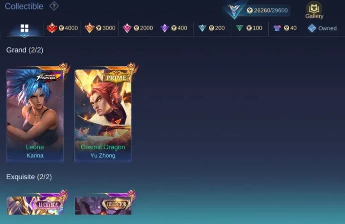Hero 47 Skin 88|Fresh Account (Collector Jawhead, Epic Gusion, Zodiac, Prime Yuzhong, KOF Karina)|Take Email| Check SS(MLBB940)
