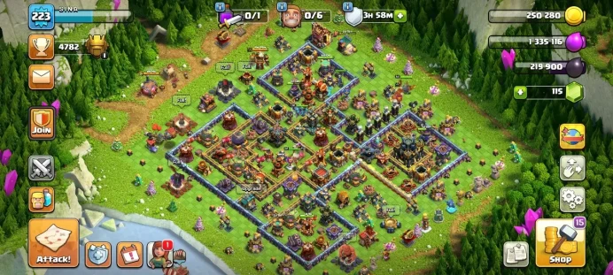 Th 17 / LeveL 223 / Gems 115 / Heroes (64 87 60 62 33) / CN 500 / code 397