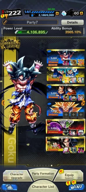 27 Legends Limited (2 LF fusion+Goku kid 9S+gamma+ss4 GokuVegeta+ss3 Goku+zamasu 7S+ss4 gogeta+ss4 Goku 8S) Good Equipment-BANDAI (698)