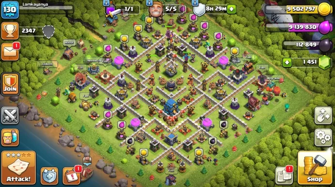 TH12  lvl-130 |Thropy 2347   BK52 - AQ53 - GW26 - MP31 |FREE CN NO | Supercell ID | Protect Off | Take Email | CheckSS (COC749)