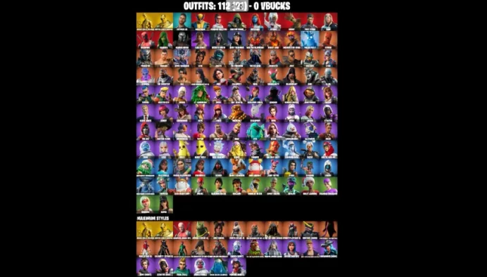 PC/PSN/XBOX 112 SKINS  Leviathan Axe , Midas Fully Golden , Reaper Axe , Mandalorian , Calamity Max , Predator , Rick Sanchez  Full Access