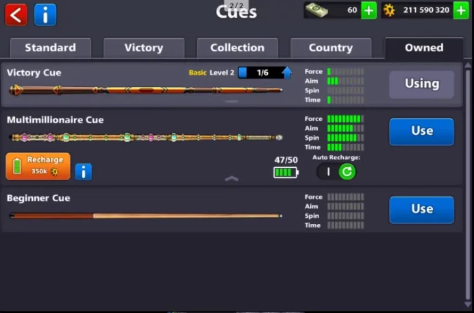 LEVEL 42  Multimillinior cue  200m+ coin 60 cash  (Facebook Login) Full Secure Account