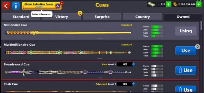 2BILLION + COINS 141 LEVEL 100+CASH millionaire+multi millionaire cue BERLIN TROPHY COMPLETED Final warning account miniclip login