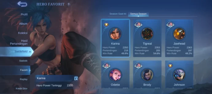 #ML.1053 Instant Delivery lvl 64 Hero 102 skin 105 android+ios+PC guaranteed+reliable+friendly price