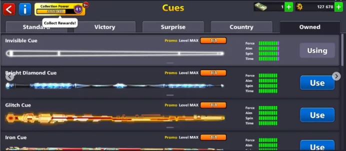 VIP BLACK DIAMOND 4 Cues Level Max 14 Goldenshots Miniclip login