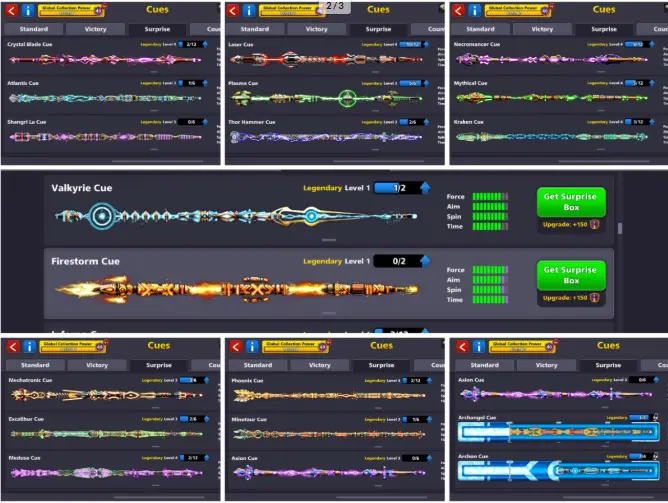 Black Diamond  18/20 Legendary Cues 1 Billion Coins 122 level