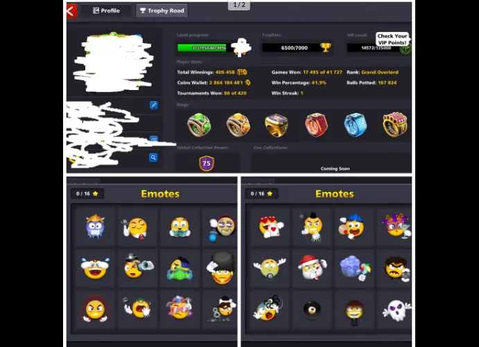 3 BILLION COINS 17 Legendary Cues  68 CCP  3 Billion Coins  Instant Delivery  4000 Cash Mini Login