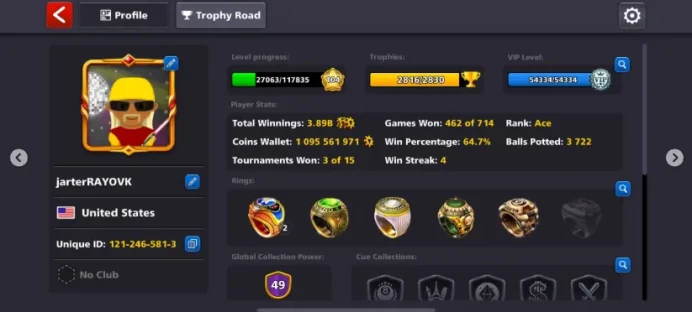 Hulk Hogan Unique Yome Avatar  VIP Tier Black Diamond  1 Billion Coins 19/20 Legendary Cues Archon Cue