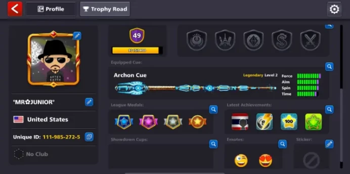 Michael Jackson Epic Yome Avatar  VIP Tier Black Diamond 1 Billions Coin 18/20 Legendary Cues Archon Cue