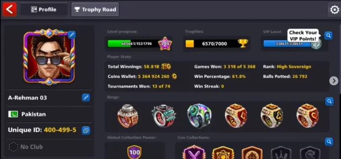 100 CCP 7 DIGIT SHORT GOLDEN UNIQUE ID 400-499-5 5.3 BILLION COINS 33K CASH 50-70 CUES MAXED 40 LIMITED EDITION RINGS 70+ EMOJIS MINICLIP LOGIN