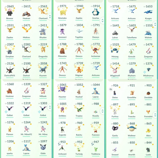 lvl29,have 10 Legendary,Heatran Zapdos Moltres Kyurem Articuno Kyogre Zygarde,many nice pokemons  N8639
