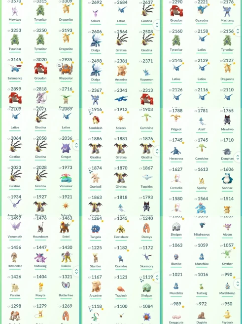 lvl33,have 41 Legendary,Mewtwo Groudon Giratina Palkia ,2 Armored Mewtwo,many nice pokemons  N8641