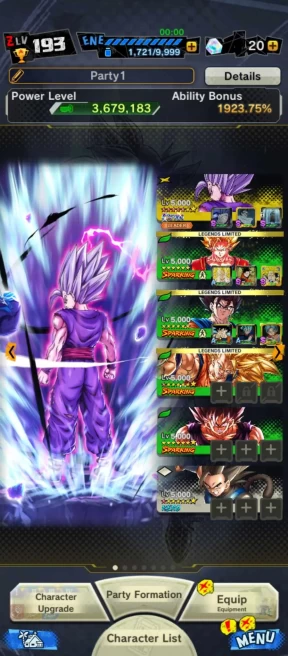 UL Gohan beast 12S+19 Legends( Goku ssj3+Vegito+ss3 Goku 8S+Piccolo+Cooler+Beast Gohan+Buu kid) ANDROID-IOS-BANDAI (706)