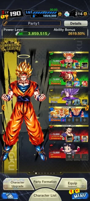 UL Gohan Beast+17 Legends (Goku ssj3 8S+Goku god 8S+Utm gohan 8S+piccolo+beast Gohan+buu kid) Have Equipment-ANDROID-IOS-BANDAI (715)