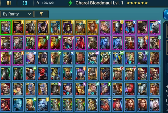 Gharol Bloodmaul + Ninja + Alice + Sun Wukong + 19000 Energy + 9m Silver + Godseeker Aniri + Rowan + Doompriest + Sanguinia + Deacon #2150216