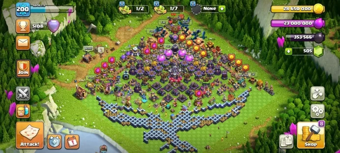 Th 15 / LeveL 200 / Gems 505 / Heroes (60 68 50 49 26) / CN 500 / code 407