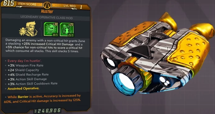 [PC/XB/PS] LVL1 HUSTLER - +30 BRAINFREEZE +25 ADRENALINE (+3% WFR, 3% ASDMG, +24 ES, 4% ES RR, 3% ASCD) - ANOINTED OPERATIVE