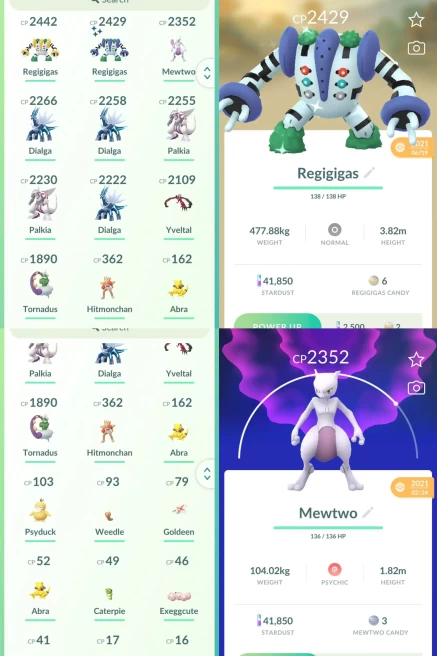 lvl22,have Legendary Regigigas Mewtwo Palkia Yveltal  Tornadus,some nice pokemons  N8661