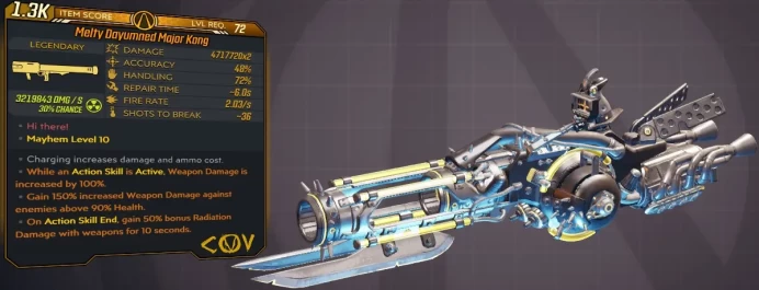 [PC/XB/PS] M10/L72 MAJOR KONG - 4.71x2 MILLION DMG (3.21 MIL RADIATION DMG) - 2.03 FIRE RATE - ANOINTED x3