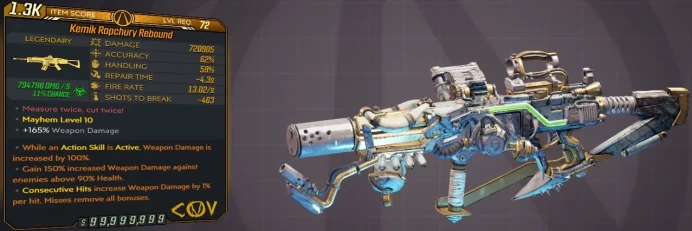 [PC/XB/PS] M10/L72 REBOUND - 720.905 DMG (+794.798 CORROSIVE DMG) - 13.02 FIRE RATE - ~463 SHOTS BREAK - ANOINTED x3
