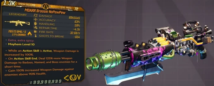[PC/XB/PS] M10/L72 NOPEWPEW - 69.454x5 DMG (+76.572 FIRE DMG) - 32.68 FIRE RATE, ~654 SHOTS TO BREAK - ANOINTED x3