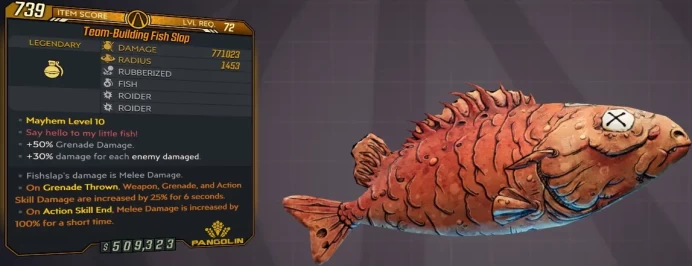 [PC/XB/PS] M10/L72 FISH SLAP - 771.023 DMG / 1453 RADIUS - 50% GRENADE DMG - 30% DMG PER ENEMY HIT - ANOINTED x2