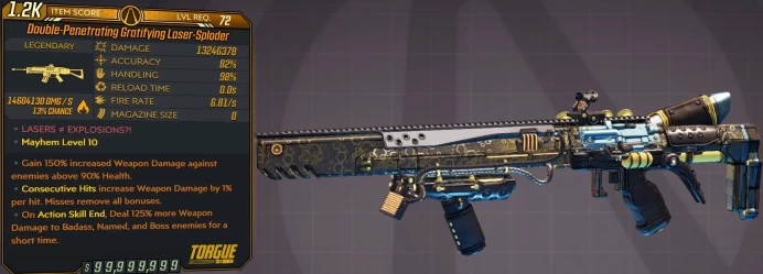 [PC/XB/PS] M10/L72 LASER-SPLODER - 13.246.378 DMG (+14.6 MILLION FIRE DMG) - INFINITE AMMO/NO RELOAD - 6.81 FIRE RATE - ANOINTED x3!!!