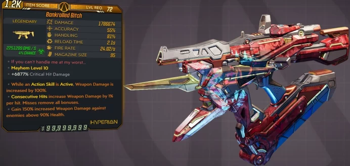 [PC/XB/PS] M10/L72 BITCH - 1.786.674 DMG (2.25 MILLION CORROSIVE DMG) - 2.1s RELOAD - 24.02 FIRE RATE - 95 MAG SIZE - ANOINTED x3